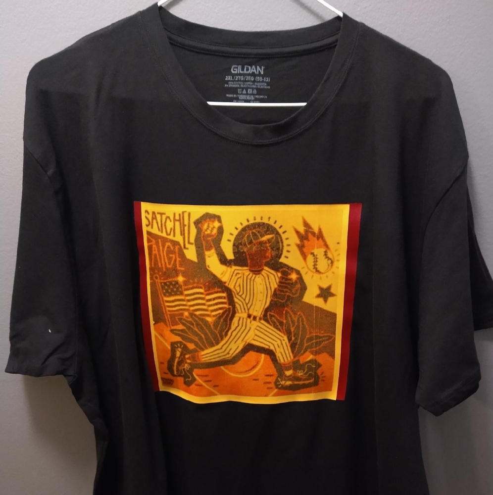Custom black 1x or 2x Satchel Paige t-shirt